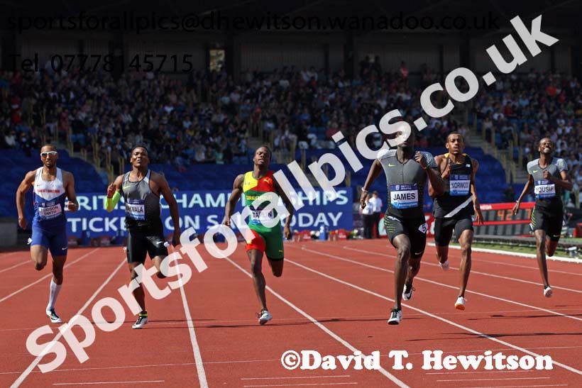 Kirani James (GRN) wins the mens 400 metres, IAAF Diamond League, Birmingham. Photo: David T. Hewitson/Sports for All Pics